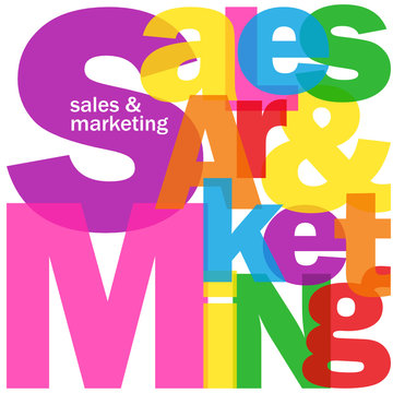 SALES & MARKETING Vector Letters Collage