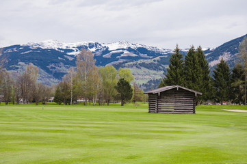 Fototapeta na wymiar Golf course in Alps