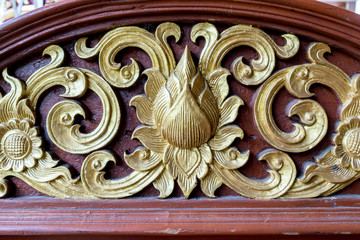 Thai wood carved pattern