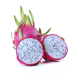 White dragonfruit isolate on white background