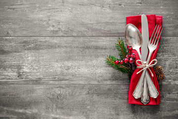 Christmas table place setting