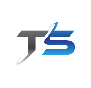 ts initial logo with double swoosh blue and grey