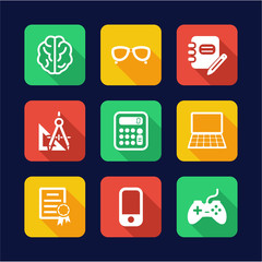 Geek Icons Flat Design