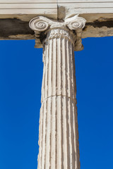 Ionic column. Erechtheion on the north side of the Acropolis of Athens