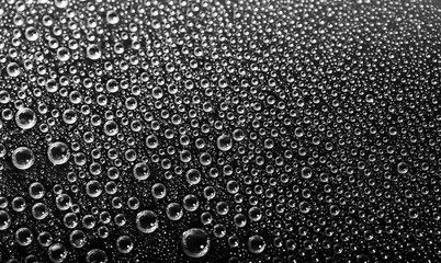 drops of water macro on a black background