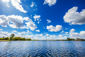 Picturesque forest and the river