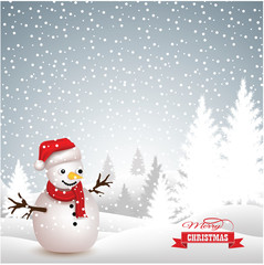 Merry christmas with snowfall background
