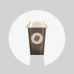 Coffee cup icon. Coffee cup beans. Coffee cup isolated background. Paper coffee cup. Coffee cup vector