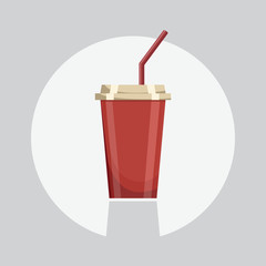 Soda icon. Soda vector illustration. Soda isolated background. Soda flat design. Soda drink, refresh icon. Soda red glass.
