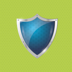 Security system. shield concept. warning illustration