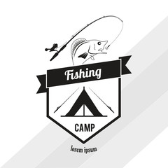 Fishing design. rod and lure illustration 