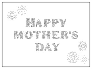 Happy mother's day white coloring pad