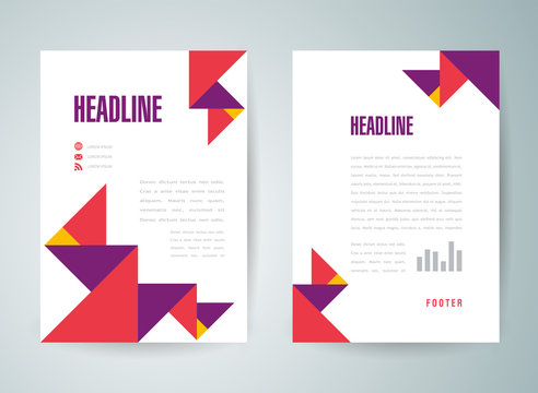 flyer brochure design template geometric abstract triangles