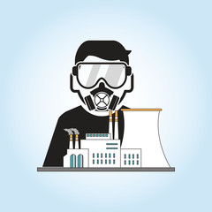 Industrial security design. safety icon. protection concept