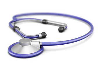 Stethoscope isolated on white background. 3d render image.