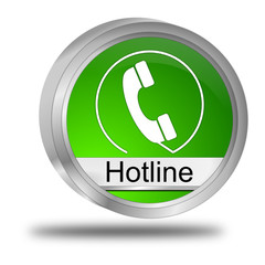 Hotline Button - 3D illustration