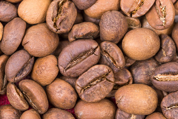 Extreme macro coffee beans background