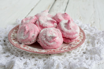 Homemade pink marshmallows currant - zephyr