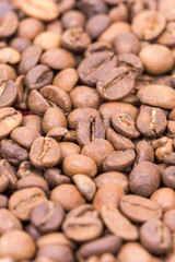 Extreme macro coffee beans background