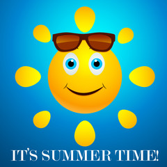 Smiling sun with sunglasses