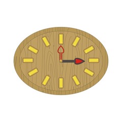 wooden wall clock having an arrow with gems