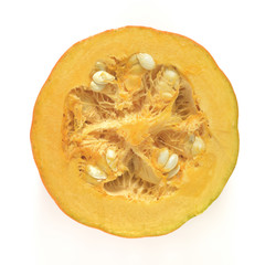 Pumpkin / High resolution image of cross section of pumpkin shot in studio over white background