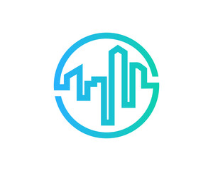 Real Estate Line Circle Logo