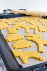 Making homemade cookies in various shapes