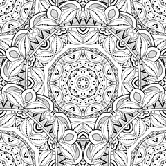Vector Seamless Monochrome Ornate Pattern