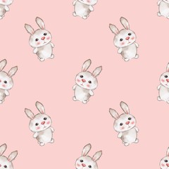 Obraz na płótnie Canvas Small animals set. Bunny pattern 2