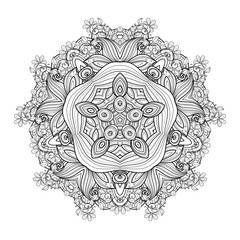 Vector Beautiful Deco Monochrome Contour Star
