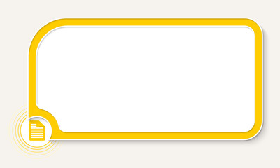 Yellow text box for your text and document icon