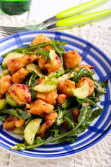 Chicken fillet, rocket and cucumber salad