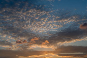 Background. The sky with clouds at sunset