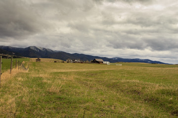 Obraz premium Landscape with Cabin.