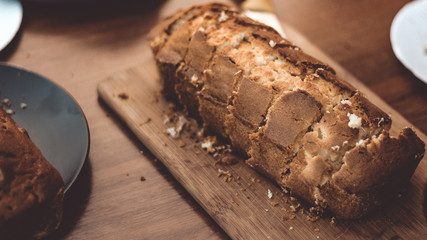 bread on a wooden table