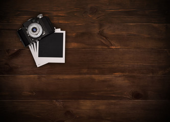 Retro camera with blank photo