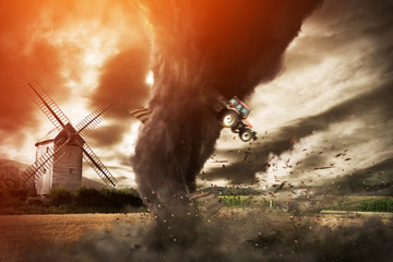 Tornado disaster concept
