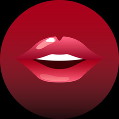 Lips smiling with teeth 