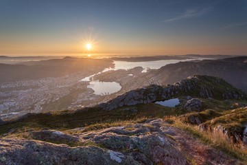 Sunset over Bergen, Norway