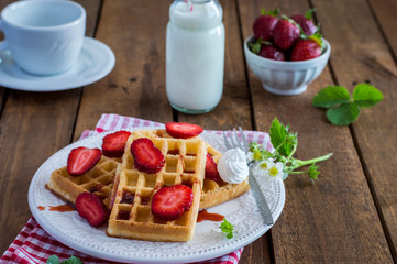 Waffle With Strawbeeries