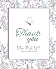  beautiful delicate women's solid pattern lilac colors and decals thank you abstract floral background