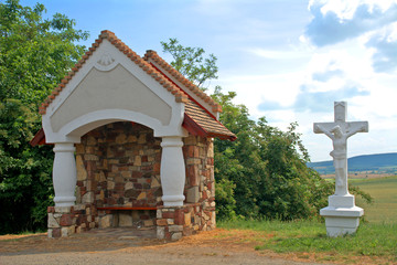 Obraz premium Rural bus stop, Mindszentkalla, Hungary