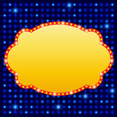 Shining background with retro casino light banner