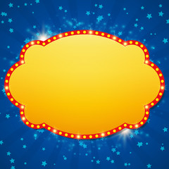 Shining background with retro casino light banner
