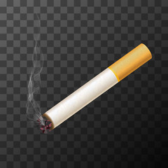 Vector cigarette with white smoke