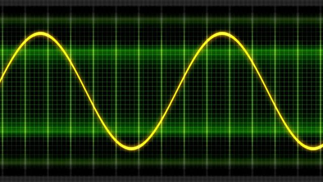 Seamless looping animation oscillogram sine waves