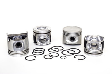 auto piston parts white background isolated