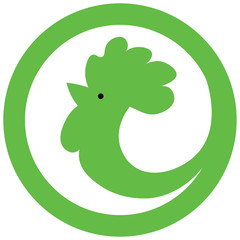 Cock  simple icon app or web. Cock icon sign. Cock icon ui. Cock icon flat eps. Cock icon art. Cock icon draw. Rooster  Flat design style vector illustrations set of icons and logos. white on blue