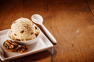 Delicious creamy walnut ice cream